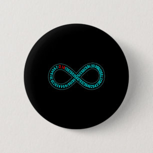 Badge Rond 5 Cm Pi Infinity Pi Day Lover Math Enseignant Mathémati