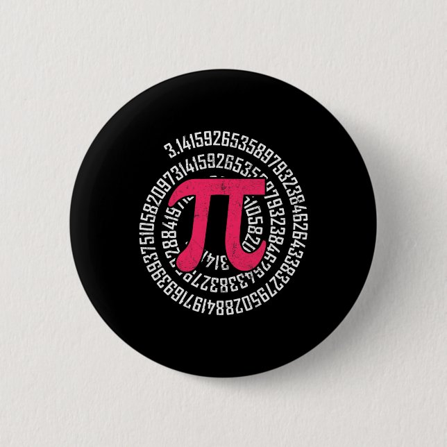 Badge Rond 5 Cm Pi Jour Math Geek Nerd 3.1415 Numéro Irrationnel P (Devant)