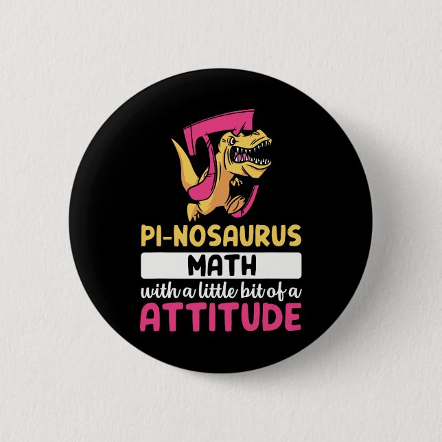 Badge Rond 5 Cm Pi Mathématiques Mathématiques Dinosaure Dino Pi D (Devant)