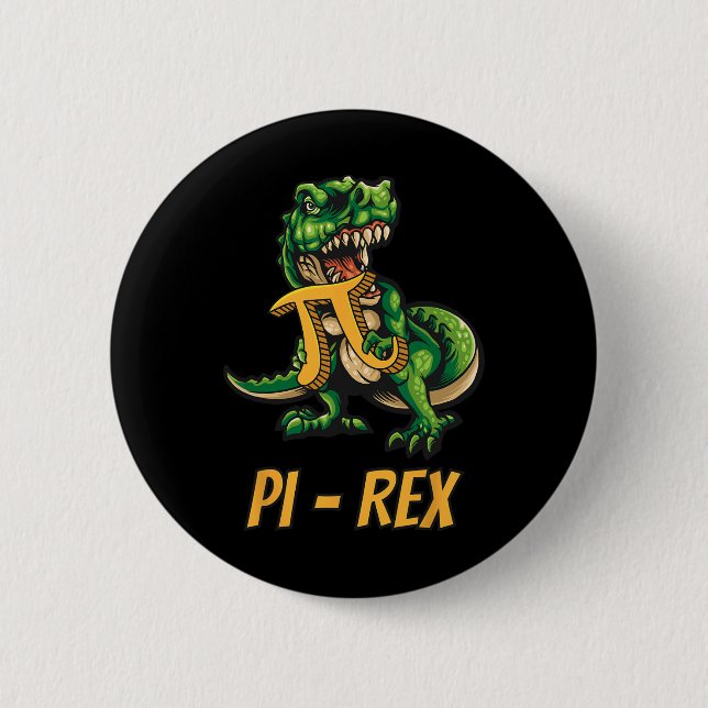 Badge Rond 5 Cm Pi-rex Tyrannosaurus Dinosaur Dino Pi-tag Mathemat (Devant)