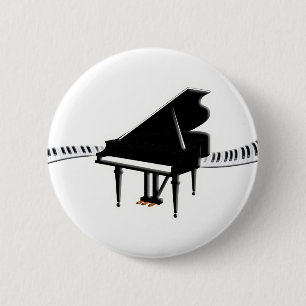 Badge Rond 5 Cm Piano à queue et clavier