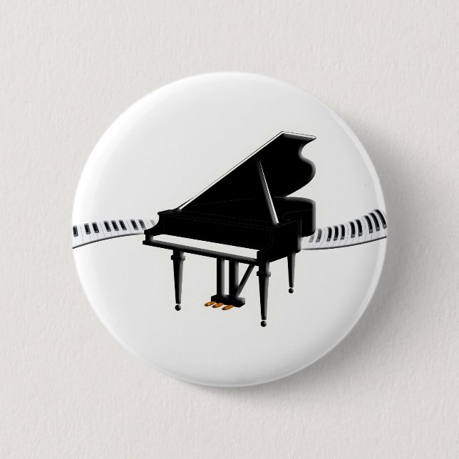 Badge Rond 5 Cm Piano à queue et clavier (Devant)