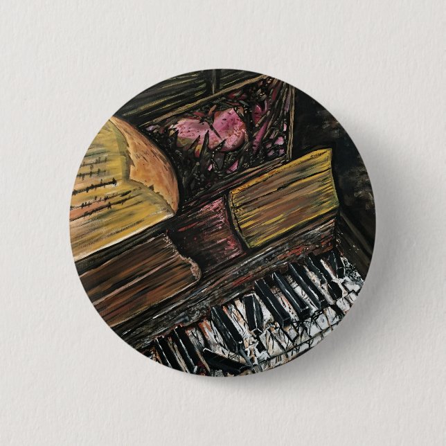 Badge Rond 5 Cm Piano cassé (Devant)
