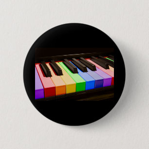 Badge Rond 5 Cm Piano d'arc-en-ciel