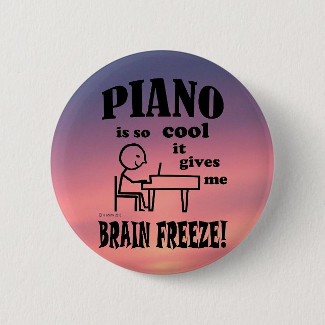 Badge Rond 5 Cm Piano, Gel du cerveau (Devant)