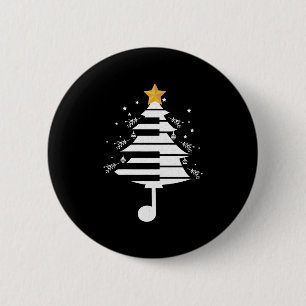 Badge Rond 5 Cm Piano Noël Arbre Pianiste Musique Musicien Cadeau