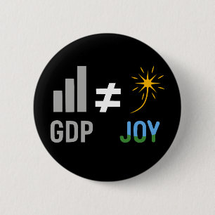 Badge Rond 5 Cm PIB ≠ JOIE : Décroissance, Anti-Capitaliste, Écopo