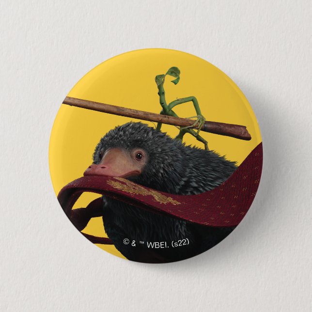 Badge Rond 5 Cm Pickett & Teddy avec baguette et Cravate (Devant)
