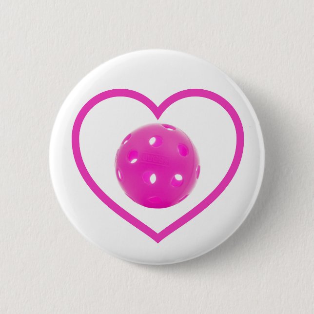 Badge Rond 5 Cm Pickleball amour pink pickball sport rose (Devant)