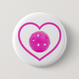 Badge Rond 5 Cm Pickleball amour pink pickball sport rose
