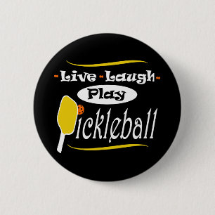 Badge Rond 5 Cm Pickleball Cadeau Live Lauder Jouer Pickle Ball