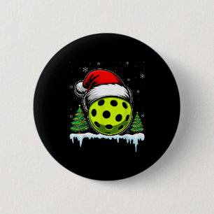 Badge Rond 5 Cm pickleball de Noël chapeau de père Noël drôle