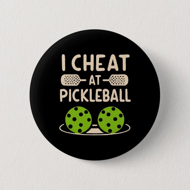 Badge Rond 5 Cm Pickleball Drôle (Devant)