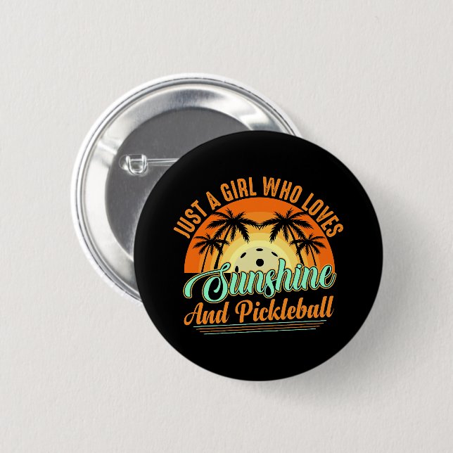 Badge Rond 5 Cm Pickleball femmes soleil (Devant & derrière)