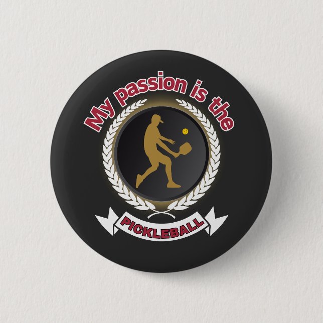 Badge Rond 5 Cm Pickleball Homme Athlete Court Passion Énergie (Devant)