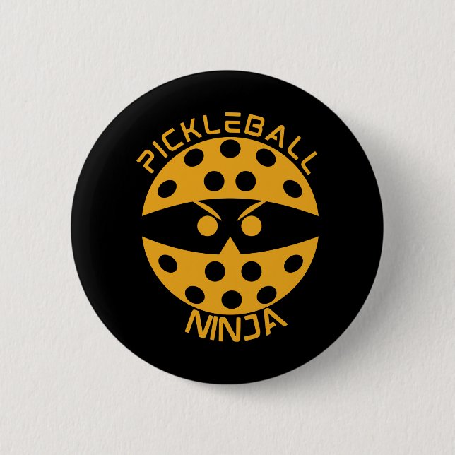 Badge Rond 5 Cm Pickleball ninja - orange (Devant)