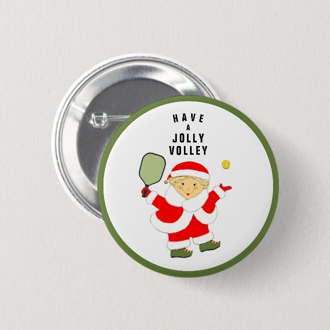 Badge Rond 5 Cm Pickleball Noël cadeau de vacances (Devant & derrière)