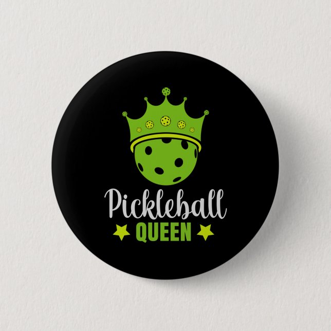 Badge Rond 5 Cm Pickleball Queen Funny Pickball Ball Queen (Devant)