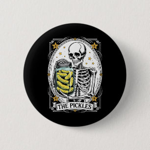 Badge Rond 5 Cm Pickles Tarot Card Skeleton Canning Season Gar
