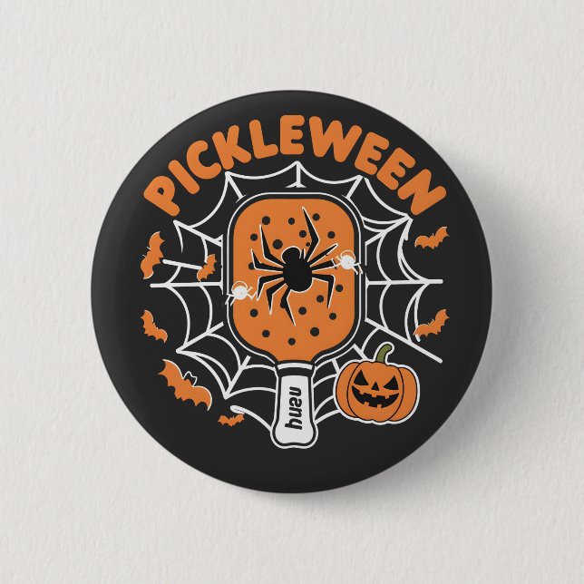 Badge Rond 5 Cm Pickleween Funny Éffrayant Halloween Pickleball Sp (Devant)