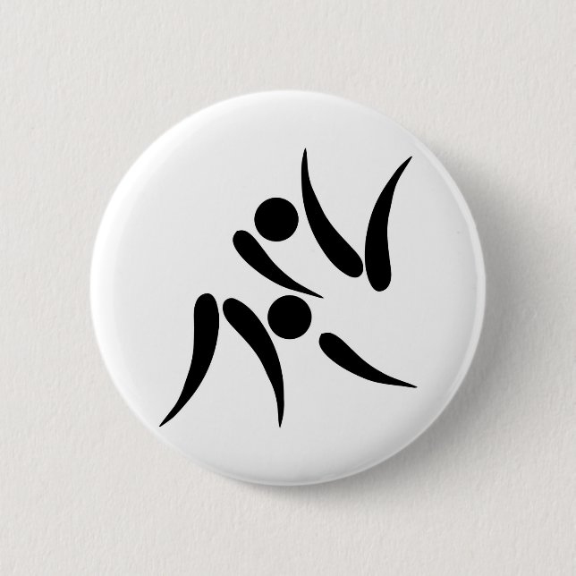 Badge Rond 5 Cm Pictogramme 2005 de Jeux Olympiques de judo (Devant)