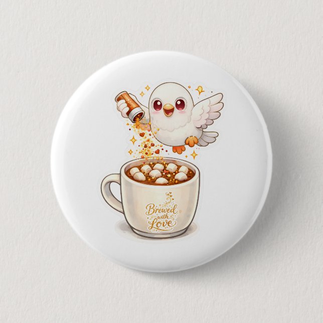 Badge Rond 5 Cm pidgy's coffee glitter v1  (Devant)