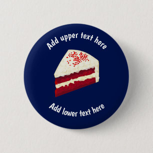 Badge Rond 5 Cm Pièce de gâteau de velours rouge avec son propre s