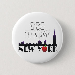 Badge Rond 5 Cm PIÈCE EN T je suis de New York