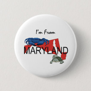 Badge Rond 5 Cm PIÈCE EN T je suis du Maryland
