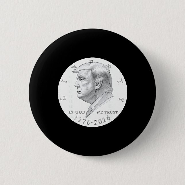Badge Rond 5 Cm Pièce Trump Un Dollar  (Devant)