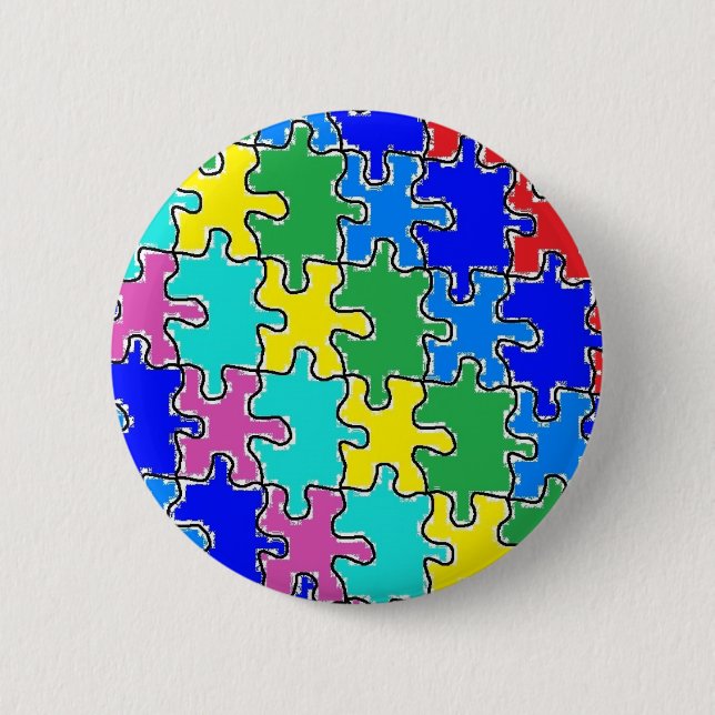 Badge Rond 5 Cm pièces de puzzle de l'autisme 40 (Devant)
