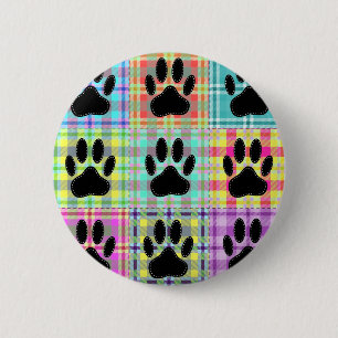 Badge Rond 5 Cm Pied Motif de chien
