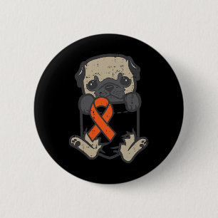 Badge Rond 5 Cm Pieds carlin Orange Ruban Poche Leucémie Cancer Aw