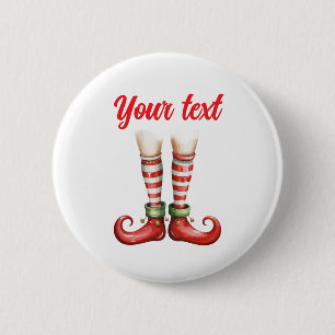 Badge Rond 5 Cm Pieds de lutin de Noël personnalisés tendance