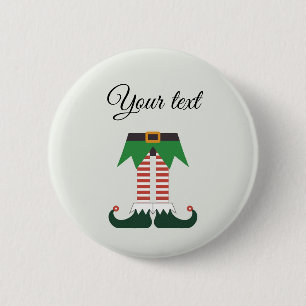 Badge Rond 5 Cm Pieds de lutin de Noël personnalisés tendance