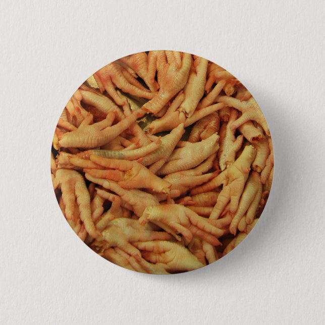 Badge Rond 5 Cm Pieds de poulet cru (Devant)