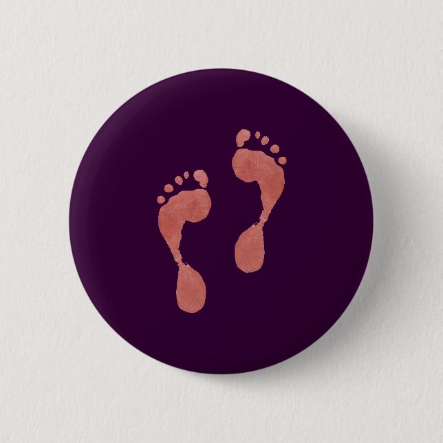 Badge Rond 5 Cm Pieds heureux de boutons (Devant)