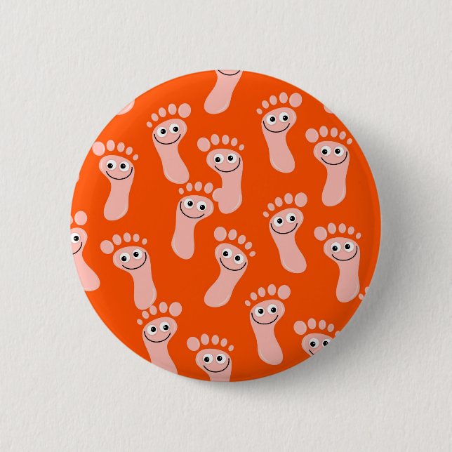 Badge Rond 5 Cm Pieds heureux de papier peint (Devant)