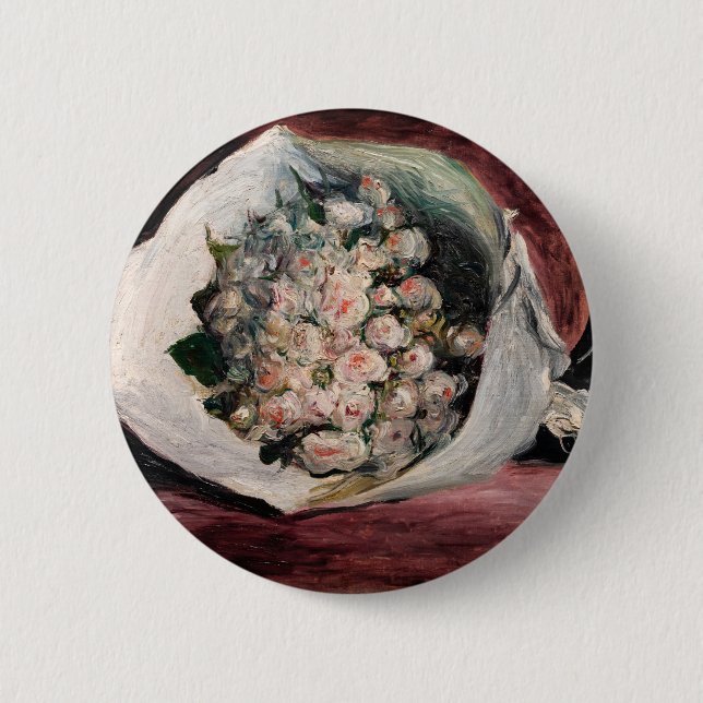 Badge Rond 5 Cm Pierre-Auguste Renoir - Bouquet dans une boîte (Devant)