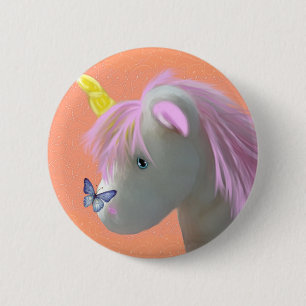 Badge Rond 5 Cm Pierre de la lune la licorne