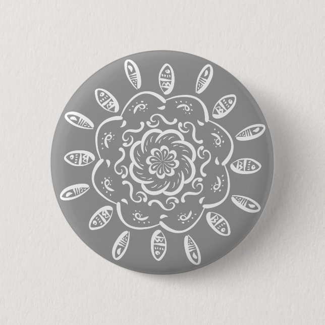 Badge Rond 5 Cm Pierre Mandala (Devant)