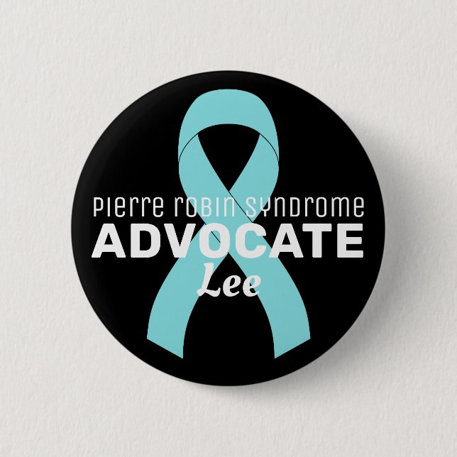 Badge Rond 5 Cm Pierre Robin Syndrome Advocate Bouton noir ruban (Devant)