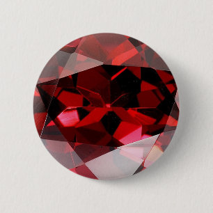 Badge Rond 5 Cm Pierre rouge de Gemstone janvier