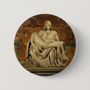 Badge Rond 5 Cm Pieta de Michel-Ange dans la basilique Saint-Pierr