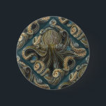 Badge Rond 5 Cm Pieuvre vintage en céramique<br><div class="desc">Carreaux en céramique vintage avec une pieuvre impressionnante Photo originale numériquement éditée dans un design transparent Autres modèles de carreaux sont disponibles</div>