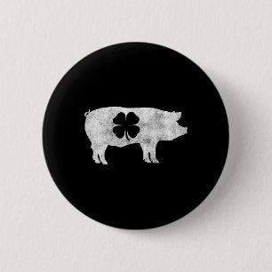 Badge Rond 5 Cm Pig Hog Bbq Meat Cadeau St. Patrick's Day Shamrock