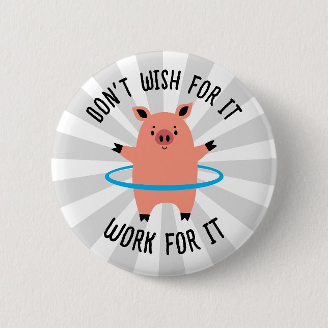 Badge Rond 5 Cm Pig Hula Hoop (Devant)