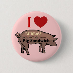 BADGE ROND 5 CM PIG SANDWICH DE BUBBA