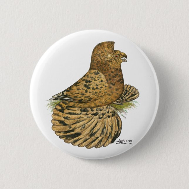 Badge Rond 5 Cm Pigeon Almond (Devant)