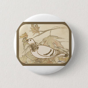 Badge Rond 5 Cm Pigeon dans les bois